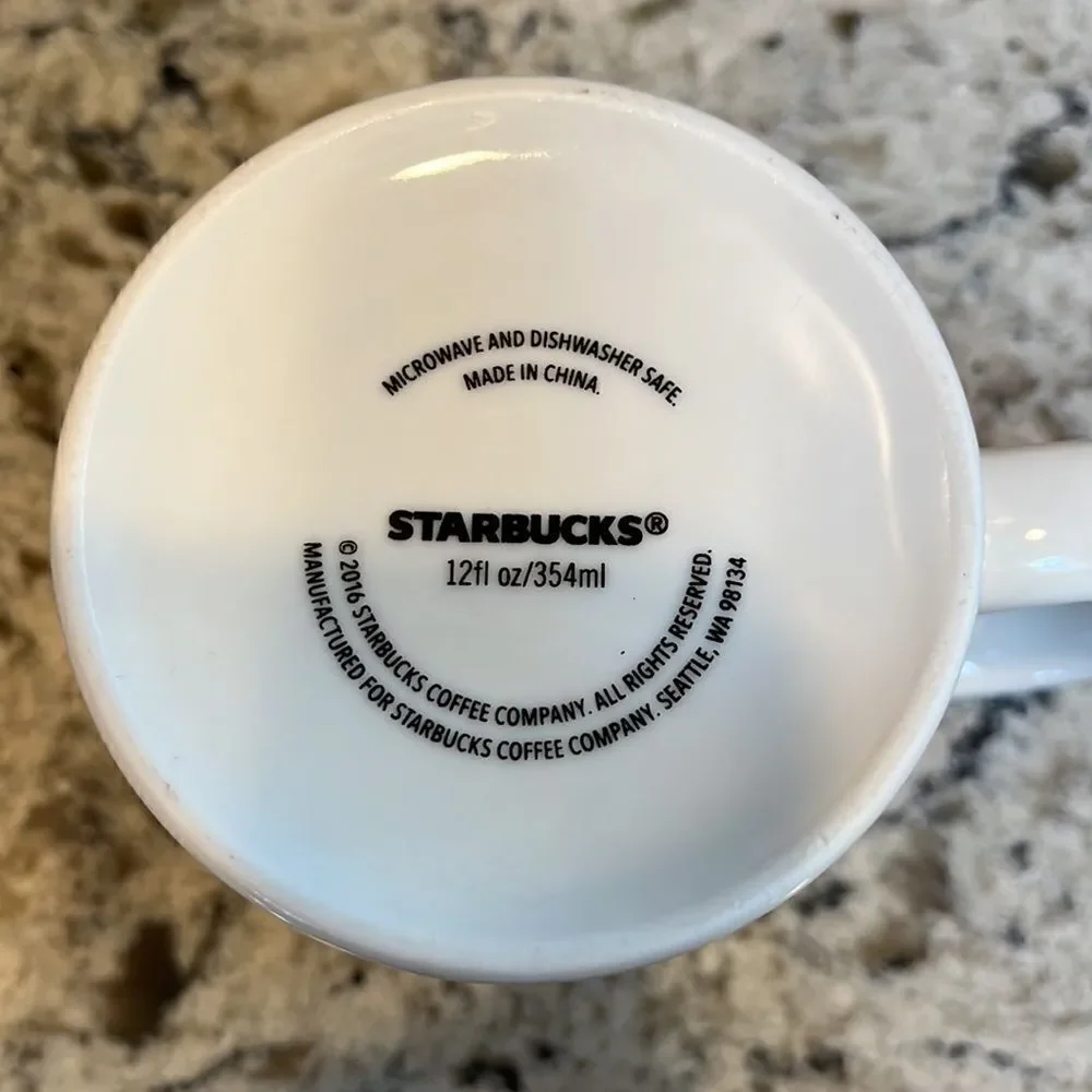 Starbucks Mug Holiday Christmas 2016 Winter Coffee Cups 12 oz GREEN ORNAMENTS